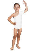 BODY DANZA LYCRA MONOSPALLA MEZZA MANICA BIANCO BABY